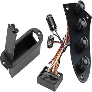 재즈 베이스 기타 교체 부품을 위한 배선 하네스 장착 프리와이어 컨트롤 플레이트 로드 보드 금속 손잡이