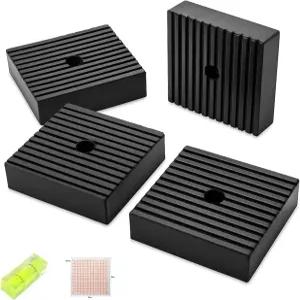 4팩 고강도 방진 패드 ？ 견고한 고무 4 x4 x1 소음 감쇠 공기 압축기용 미끄럼 방지 발전기 세탁기 건조기