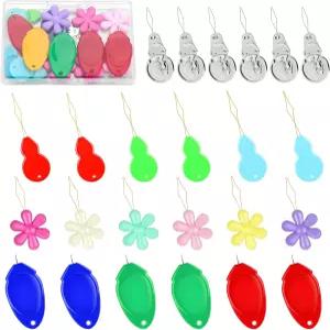 KAQRHFT 바늘 실타래 작업용 24개 PCS 키트 손 바느질 재봉틀 자수 치실을 위한 투명 보관함이 있는 4종