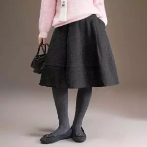 스커트 모직 동계 여성패션 슬림 정장 우산 꽃봉오리 DL4