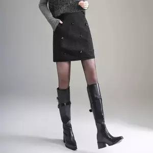 치마 모직 스팽글 A라인 정장 여성패션 가을겨울 DL4