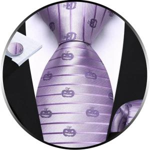 배리.왕 맨 넥타이 세트 해골 동물 엑스트라 롱 실크 직조 손수건 커프스 링크 페스티벌 파티 선물