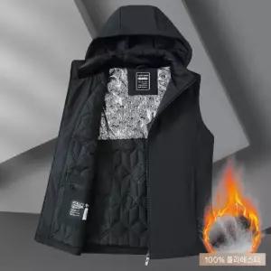 면 캐주얼 남성용 조끼 카디건 집업 아이템 트렌디 가디건 하이넥 후드 HT4