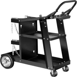 AQNIEGEP 용접 카트 티그 미그 용접기 및 플라즈마 커터용 헤비 듀티 업그레이드 핸들이 있는 저장 공간