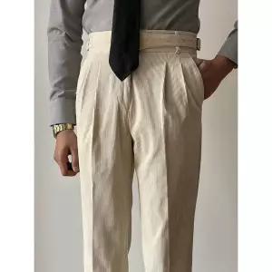 팬츠 면 빈티지 캐주얼 하이웨스트 코듀로이 나폴리 정장 트렌디 럭셔리 아이템 면린넨 남성바지 추동 가벼