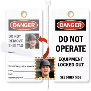 SmartSign 작동하지 않음 장비 잠금 2 측면 사진 태그 6 x 3.25 비닐 자체 적층 클리어 플랩 25팩 포함