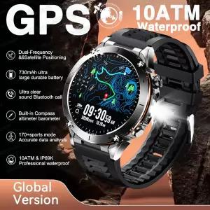 호환   T-Rex 3 GPS 스마트 시계 1.43 AMOLED 10ATM 방수 내장 듀얼 밴드 GNSS 나침반 스포츠 Smartwatch