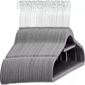 아마존 베이직 헤비 듀티 논슬립 벨벳 수트 걸이 가로 타이 바 50팩 다크 그레이