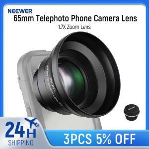 NEEWER HD 65mm 망원 전화 카메라 렌즈(전화 케이지 케이스용 렌즈 후드 포함), iphone 호환 16 15 S25 S24