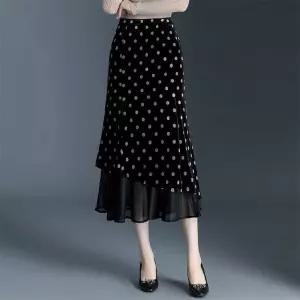 세군다 여자 롱 스커트 하객 벨벳 망사 머메이드 가을 슬림 힙업 DOS3