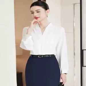 세군다 여자 가을 셔츠 블라우스 직업 블랙 긴팔 주얼리 샵 미용실 호텔 프런트 오피스룩 작업복 DOS3