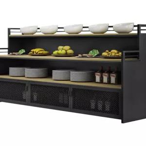 뷔페 진열장 셀프바 식기 샐러드바 접시 선반