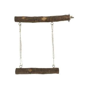 메프로탈 버드 스윙 앵무새 농어 스탠드 내추럴 우드 케이지 작은 동물