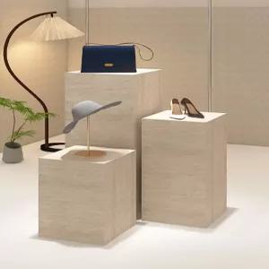 대리석 무늬 전시 받침 원형 라운드 랙 매장 다이 박스