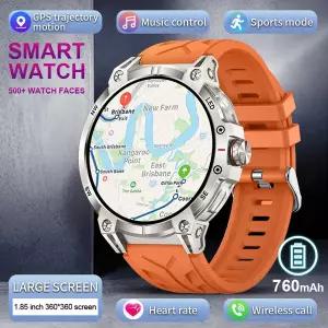 호환  LIGE 760mah 대형 배터리 남성용 스마트 시계 LED 손전등 나침반 시계 블루투스 통화 스포츠 Smartwa