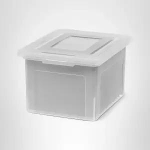 IRIS USA 파일 박스 뚜껑이 있는 플라스틱 편지/법률 파일을 위한 문서 정리함 상자 걸이용 보관함 안전한