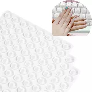 100개의 유리 네일 아트 타이핑 스티커 투명 롱 키보드 커버 노트북 PC 데스크탑용 재사용 가능한 접착