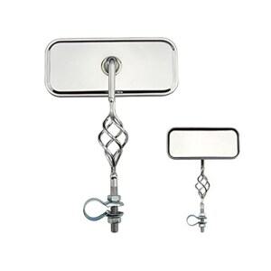 케이지 직사각형 거울 올 크롬. 리모 바이크 BMX 초퍼 산악 자전거 크루저 트랙 로우라이더용 비치 스트레치 픽시