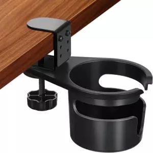 마이야드 책상 컵 홀더 클램프 테이블 홀더의 유출 방지 클립 회전식 물병 스탠드 음료 커피 머그잔 보관