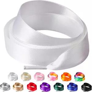 올룩스크 여성용 리본 신발끈 2켤레 운동화용 3/4인치 와이드 컬러 새틴