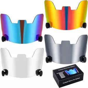 헬멧 청소년 축구용 Umigy 4Pcs 축구 바이저 클리어 스크래치 방지 UV 블록 안개 라크로스 눈 보호클래식