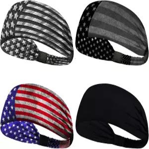 남성용 오바클 머리띠 여성용 땀띠 미끄럼 방지 내구성 야외 스포츠 요가 체육관 러닝 4팩