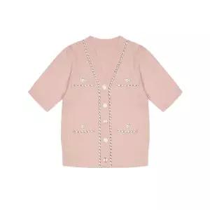 [하프클럽/베스띠벨리]베스띠벨리  25여름  라인 장식 엔틱 가디건2973PI