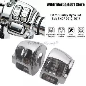 호환  핸들바 컨트롤 스위치 하우징 커버 키트 1쌍 크롬 알루미늄 사이클 할리 소프테일 팻보이 114 FLFBS