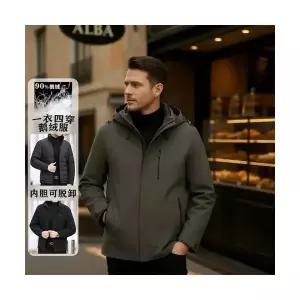 남성패션 야상사파리 3in1 겨울 도톰 구스다운 캐주얼 야상 보온 방한 점퍼 DL4