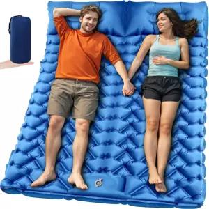 캠핑용 오라무스 수면 패드 2인용 풋 펌프와 베개가 내장된 더블 캠핑 배낭여행 하이킹 여행 텐트 자동차