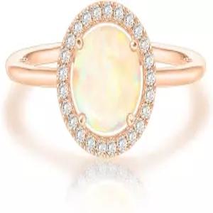 파보이 14K 금도금 크리스탈 탄생석 반지 여성용