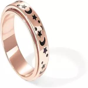 파보이 14K 골드 도금 스피너 불안 반지 여성 남성용 - 밴드와 구슬 달의 별 여성용