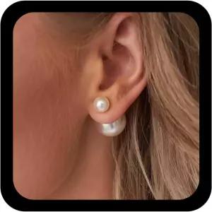 알레리애 보호 진주 귀걸이 실버 스터드 신부 볼 여성용 장신구