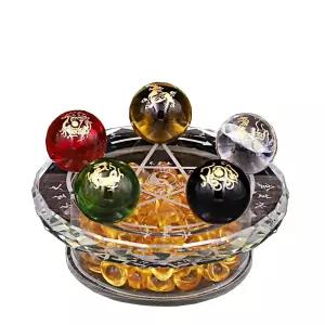 오색 수정구슬 오행 조화 부 건강 기원 장식