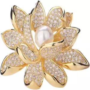 크리스탈 레드 플라워 여성용 핀 우아한 에나멜 라인스톤 플로럴 브로치 패션 주얼리 파티 댄스 결혼식