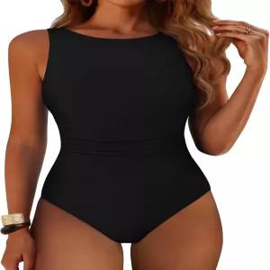 ANRABESS 여성 수영복 원피스 배 조절 전체 커버 백리스 러쉬 비치 바캉스