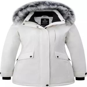 완도 여성용 다운 재킷 방수 따뜻한 겨울 파카 롱 퍼퍼 코트와 퍼 후드