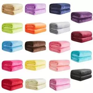 침대용 산호 플리스 플란넬 담요, 단색 블루 핑크, 부드럽고 따뜻한 얇은 침대보 소파 커버, 인조 모피 격