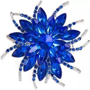 빈티지 크리스탈 라인스톤 꽃 모양 해바라기 잎 브로치 핀 우아한 의류 모자 가방 액세서리 여성용