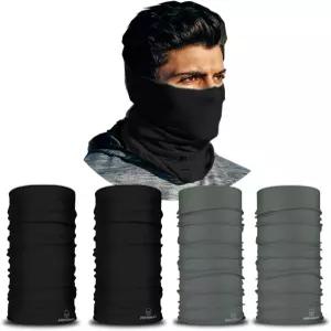 ARMORAay 넥 게이터 페이스 마스크 - 재사용 가능하고 세탁 가능한 천 4팩 커버
