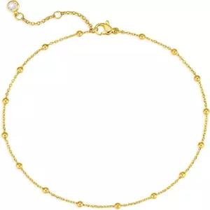 여성용 MEVECCO 발찌 14K 골드 체인 도금 앙증맞은 보호 비치 여름 심플 풋 주얼리 발목 팔찌