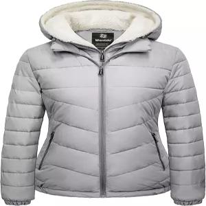 여성용 퀼팅 겨울 코트 후드 따뜻한 패딩 재킷 플리스 포함 원도우