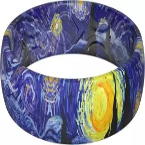 여성용 썬더핏 실리콘 웨딩 밴드 통기성 프린트 디자인 고무 약혼 반지 폭 5.5mm 두께 1.8mm - 1팩