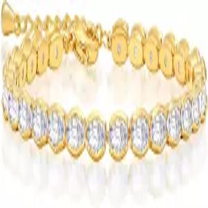 여성용 VOMIOK 테니스 팔찌 14K 골드 도금 다이아몬드 큐빅 지르코니아 다인티 선물 주얼리