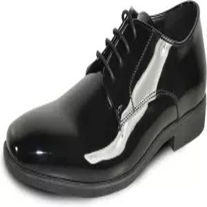 반젤로 남성 드레스 슈 옥스퍼드 포멀 턱시도 프롬 웨딩 - 와이드 블랙 특허 코냑