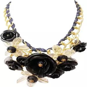 MMonesu 플라워 빕 성명 목걸이 청키 드라마 칼라 주얼리 세트 여성 무도회 파티