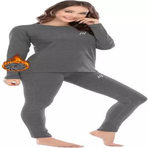 미트위 여성 보온 속옷 겨울 웜 베이스 레이어 압박 세트 플리스 안감 롱 존스 러닝 스키