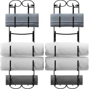 데코 브라더스 6단 수건걸이 벽걸이 수건 홀더 2팩 브론즈