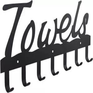 벽걸이용 OYEFLY 욕실 수건 걸이 홀더 후크 장식용 걸이(블랙 14.8인치)