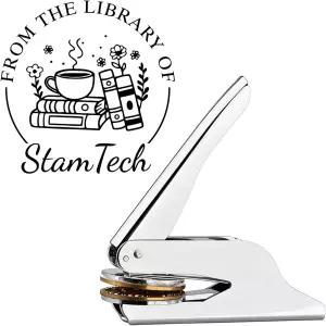 도서 엠보서 결혼식 맞춤 스탬프 선물 애호가를 위한 맞춤형 모노그램 이름 캣 디자인